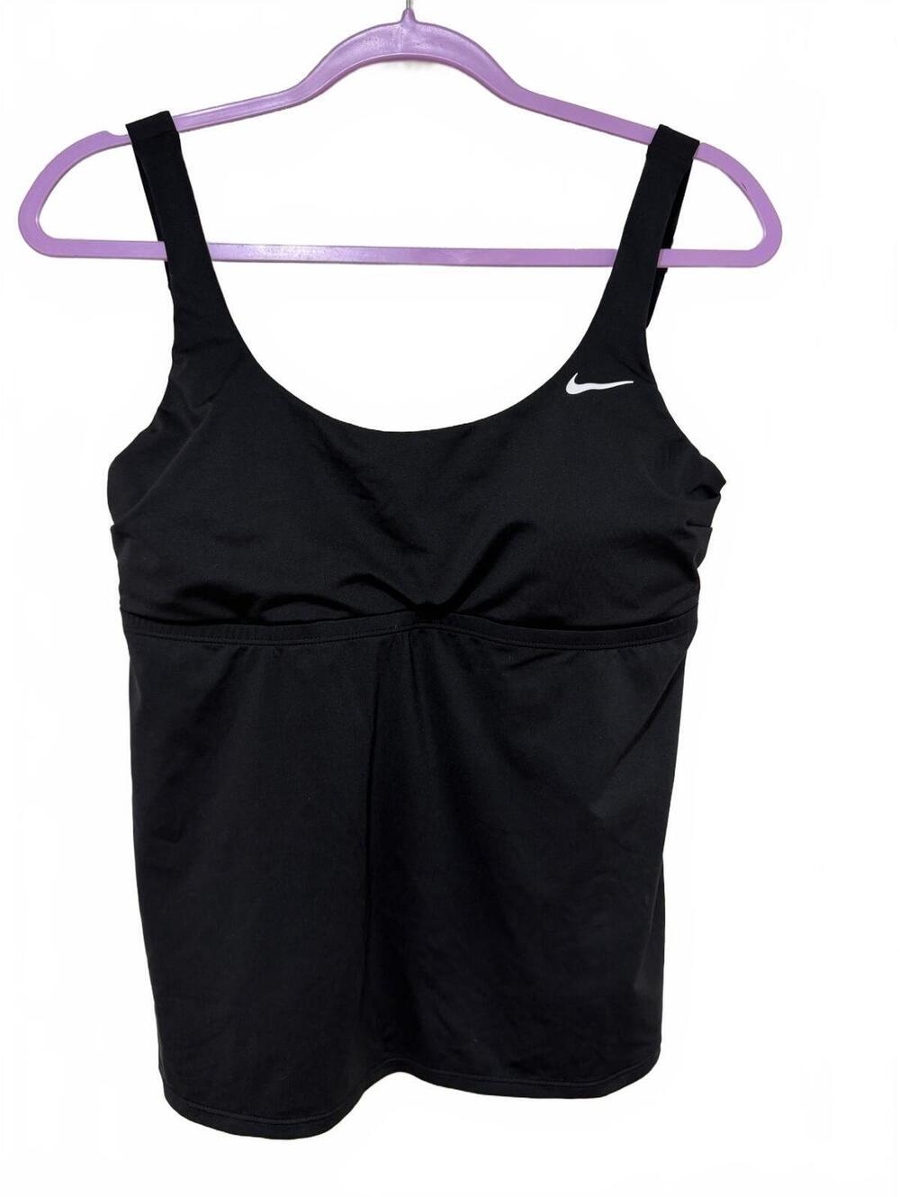 Nike Womens Black Athletic Swim Tank Top Size Large